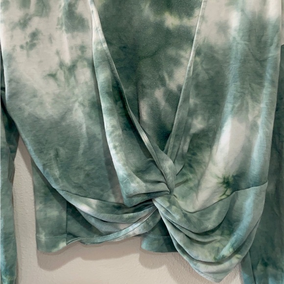 Teal open back Tie-Dye Women's Sweatshirt - Picture 9 of 10